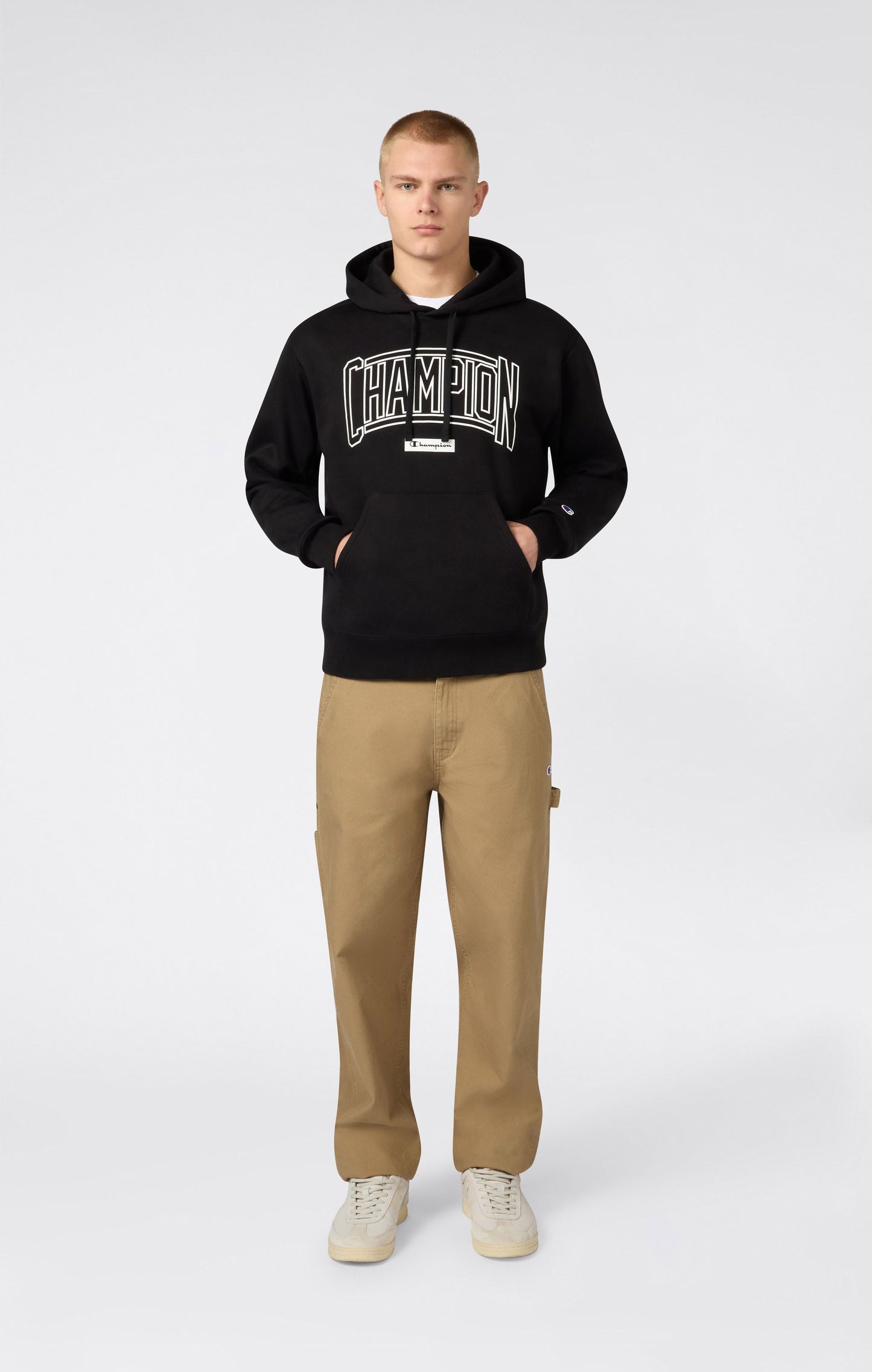 Men's Hooded Sweatshirt With Brushed Interior And Puff Print Logo