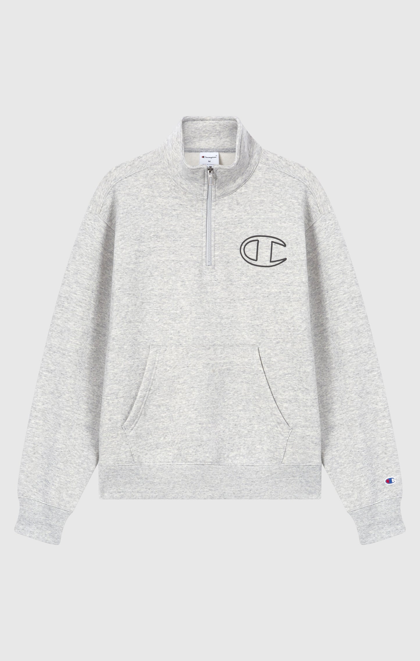 Men's Half Zip Sweatshirt With Brushed Interior And Puff Print Logo