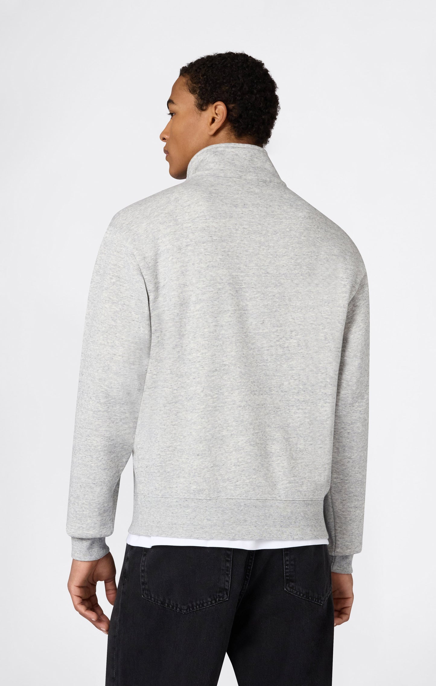 Men's Half Zip Sweatshirt With Brushed Interior And Puff Print Logo