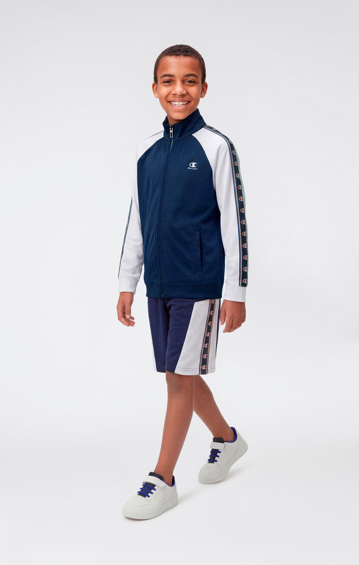 Boys' Full Zip Sweatshirt with Tape Logo