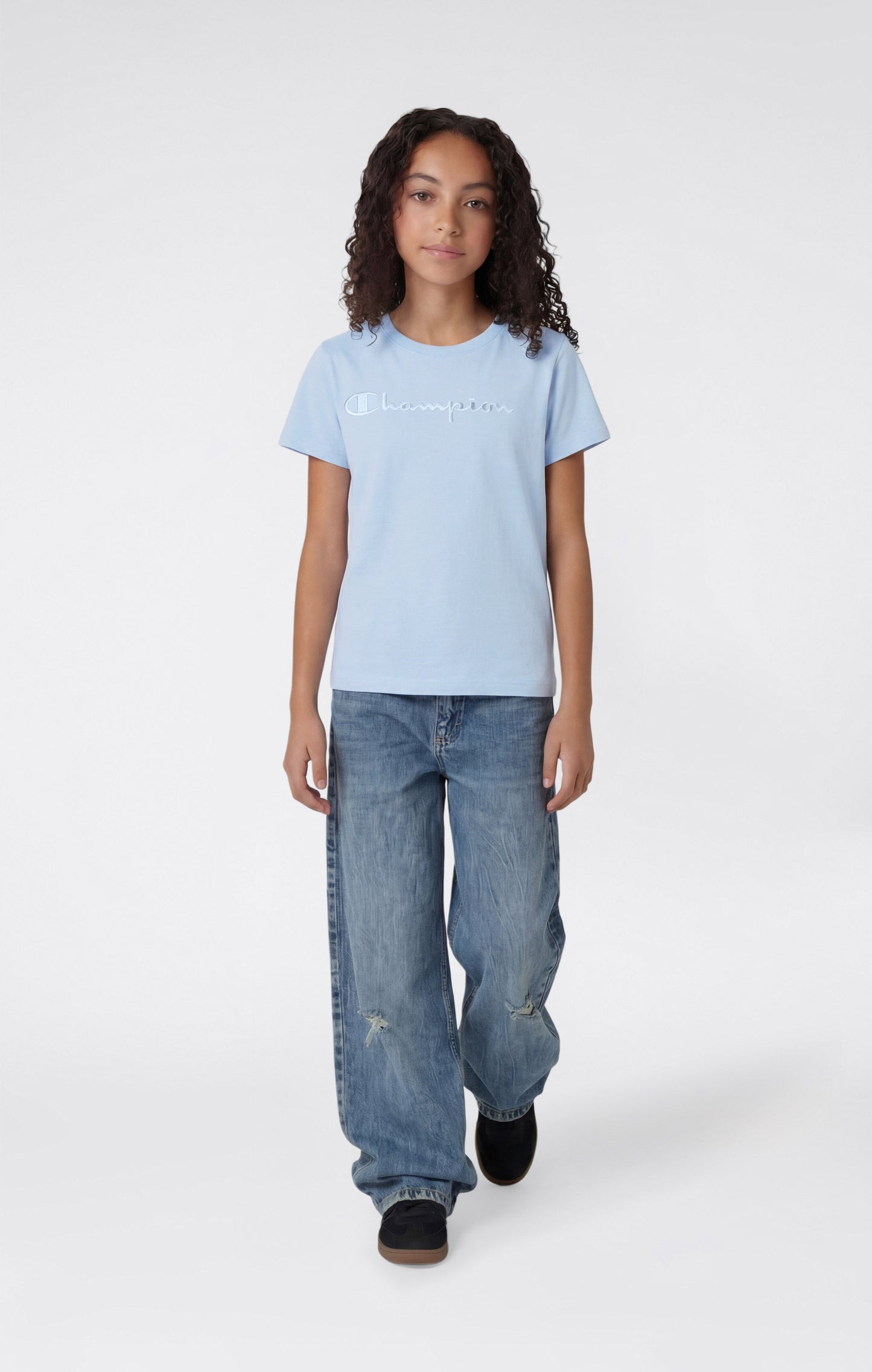 Girls' Crewneck T-shirt Slim Fit Icons