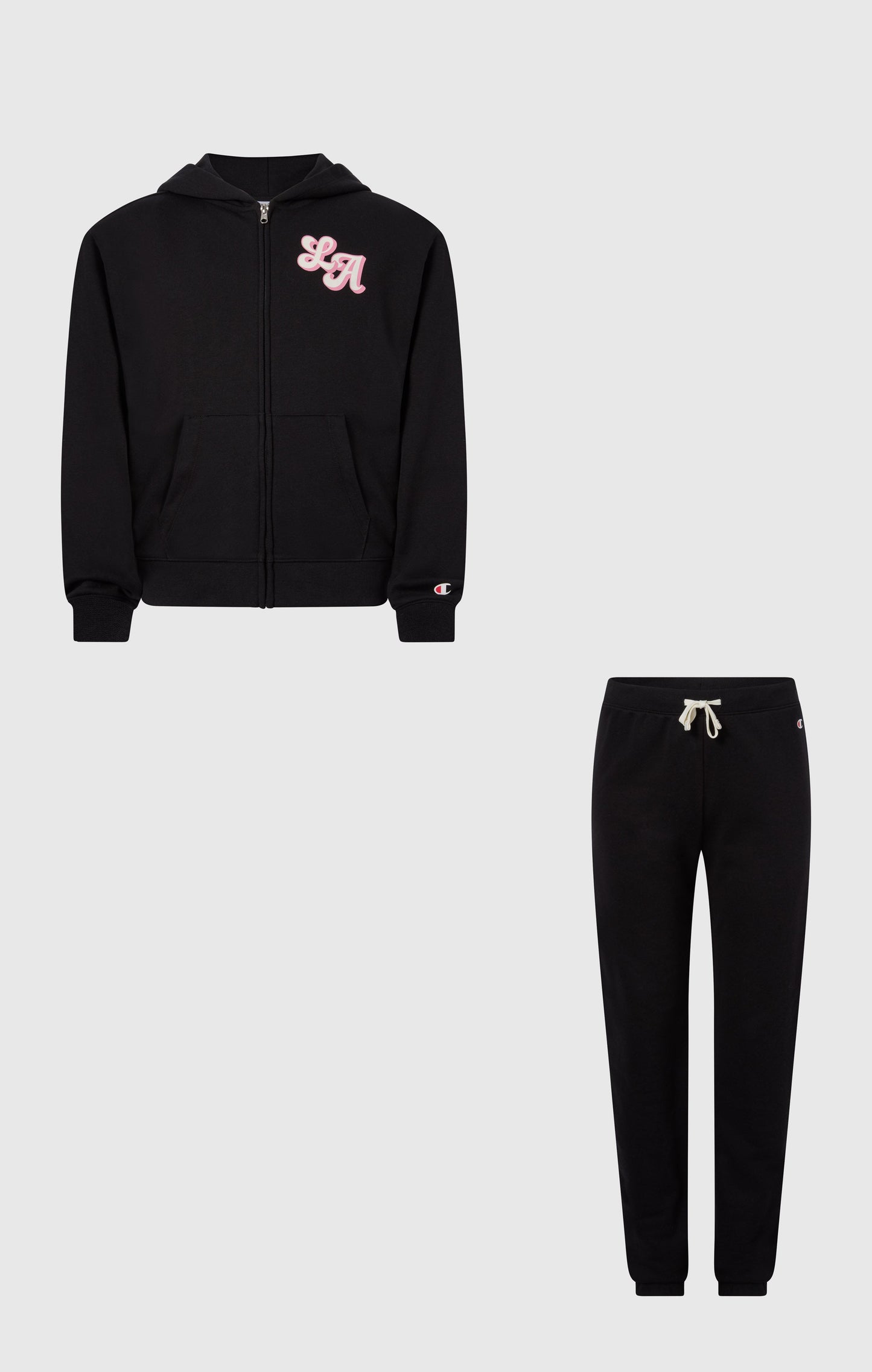 Girls' Hooded Full Zip Sweatshirt and Pants Tracksuit with Graphic