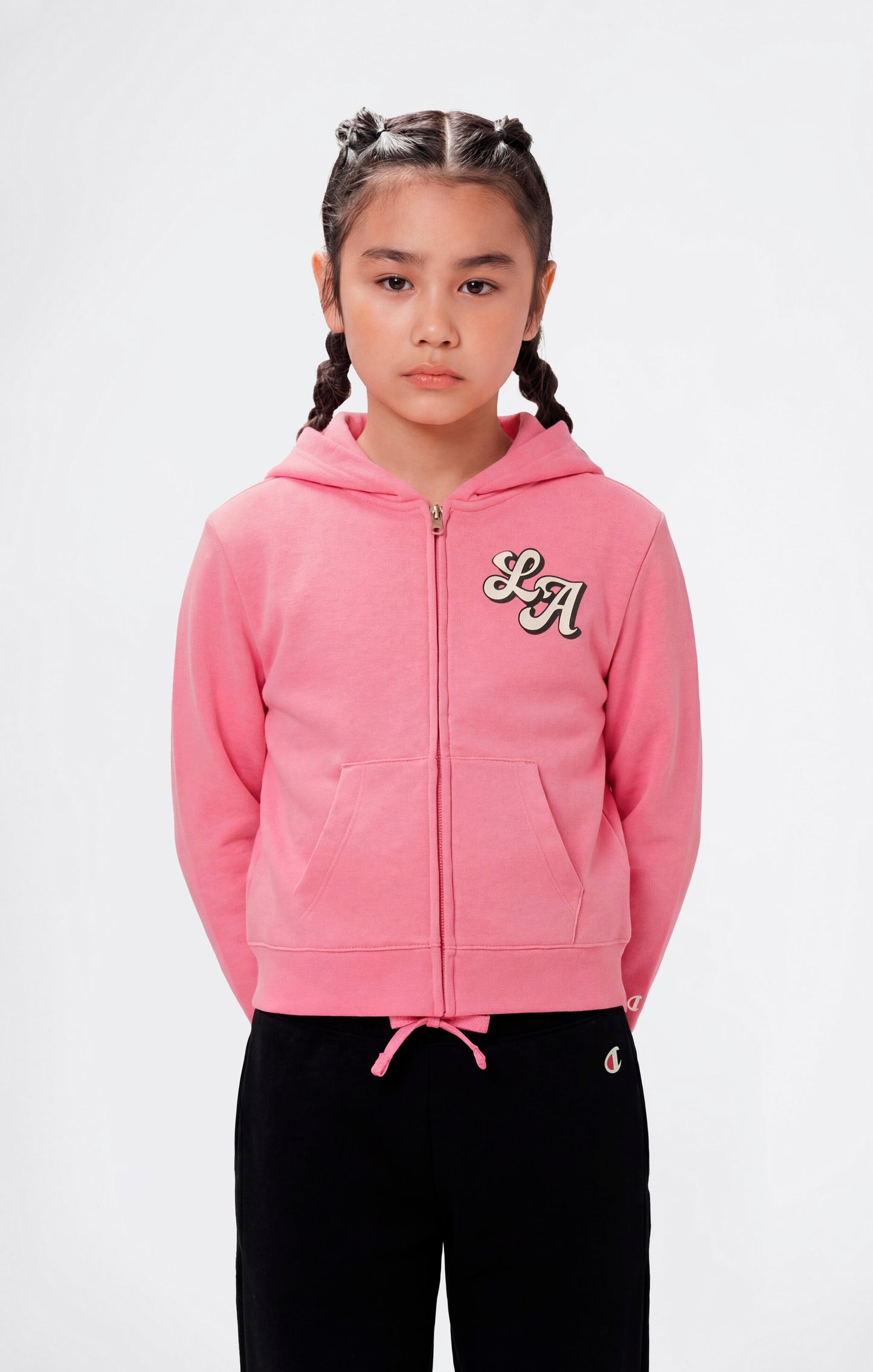 Girls' Hooded Full Zip Sweatshirt and Pants Tracksuit with Graphic