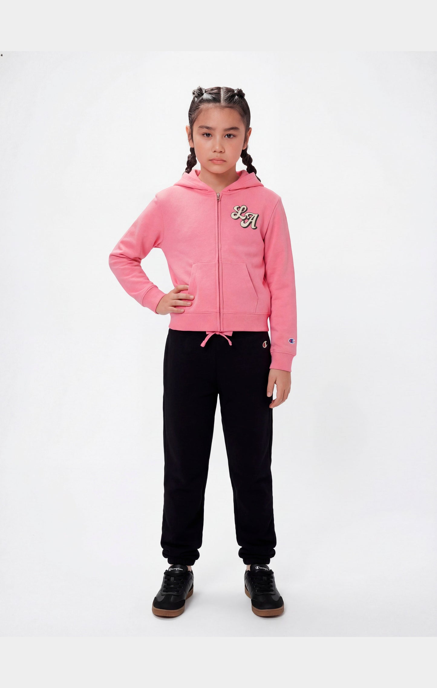 Girls' Hooded Full Zip Sweatshirt and Pants Tracksuit with Graphic