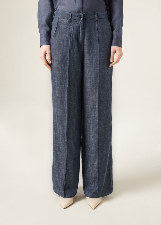 Palazzo Jeans with Linen